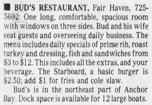 Bobby Macs Bayside Tavern & Grill (Buds Restaurant) - June 16 1983 Article